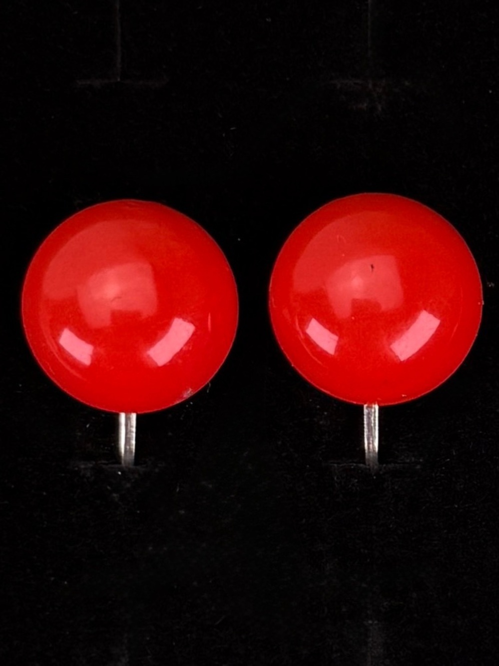 Vintage Retro Red Bulb Clip On Earrings